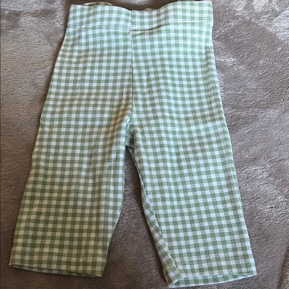 Zara Green and White Checkered Pants